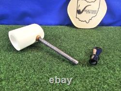 MBSD Block Meerschaum Smooth Poker Pipe Straight Carbon Fiber Stem, Bag