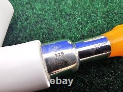 MBSD Double Sterling Silver Acrylic Stem Spigot Block Meerschaum Pipe, Case