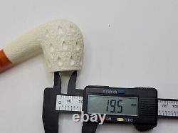 MBSD Meerschaum Block Meerschaum Lattice Bent Billiard Tobacco Pipe, Case