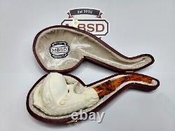 MBSD Meerschaum Block Meerschaum Tobacco Pipe Of Claw Holding Egg