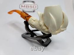 MBSD Meerschaum Block Meerschaum Tobacco Pipe Of Claw Holding Egg