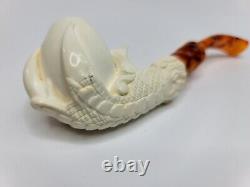 MBSD Meerschaum Block Meerschaum Tobacco Pipe Of Claw Holding Egg