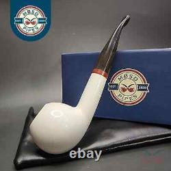 MBSD Meerschaum Deluxe Apple Block Meerschaum Pipe, Briar-Mortise