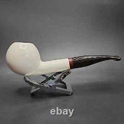 MBSD Meerschaum Deluxe Apple Block Meerschaum Pipe, Briar-Mortise