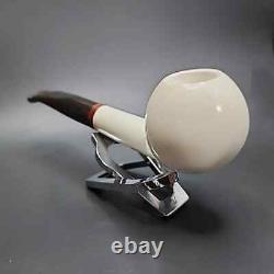 MBSD Meerschaum Deluxe Apple Block Meerschaum Pipe, Briar-Mortise