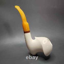 MBSD Meerschaum Deluxe Asymmetrical Cavalier Block Meerschaum Pipe Briar-Mortise