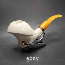 MBSD Meerschaum Deluxe Asymmetrical Cavalier Block Meerschaum Pipe Briar-Mortise