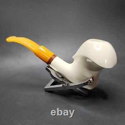 MBSD Meerschaum Deluxe Asymmetrical Cavalier Block Meerschaum Pipe Briar-Mortise