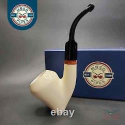 MBSD Meerschaum Deluxe Ballerina Block Meerschaum Pipe, Briar-Mortise, New