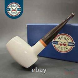 MBSD Meerschaum Deluxe Barrel Block Meerschaum Pipe, Briar-Mortise