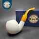 Mbsd Meerschaum Deluxe Bent Apple Block Meerschaum Pipe, Briar-mortise