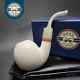 Mbsd Meerschaum Deluxe Bent Apple Block Meerschaum Pipe, Briar-mortise