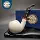 Mbsd Meerschaum Deluxe Bent Apple Block Meerschaum Pipe, Briar-mortise