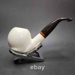 MBSD Meerschaum Deluxe Bent Apple Block Meerschaum Pipe, Briar-Mortise