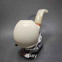 MBSD Meerschaum Deluxe Bent Apple Block Meerschaum Pipe, Briar-Mortise