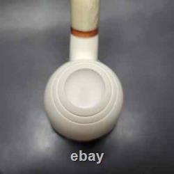 MBSD Meerschaum Deluxe Bent Apple Block Meerschaum Pipe, Briar-Mortise