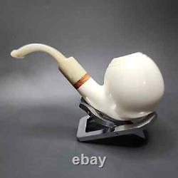 MBSD Meerschaum Deluxe Bent Apple Block Meerschaum Pipe, Briar-Mortise