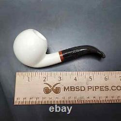 MBSD Meerschaum Deluxe Bent Apple Block Meerschaum Pipe, Briar-Mortise