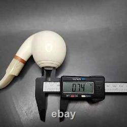 MBSD Meerschaum Deluxe Bent Apple Block Meerschaum Pipe, Briar-Mortise