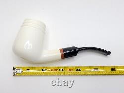 MBSD Meerschaum Deluxe Bent Brandy Block Meerschaum Tobacco Pipe, 9mm Filter