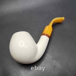 MBSD Meerschaum Deluxe Bent Egg Block Meerschaum Pipe, Briar-Mortise