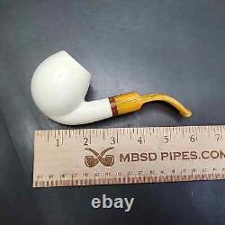 MBSD Meerschaum Deluxe Bent Egg Block Meerschaum Pipe, Briar-Mortise