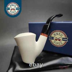 MBSD Meerschaum Deluxe Block Meerschaum Pipe, Briar-Mortise