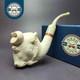 Mbsd Meerschaum Deluxe Bull Carved Block Meerschaum Pipe, New