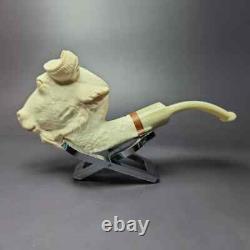 MBSD Meerschaum Deluxe Bull Carved Block Meerschaum Pipe, New