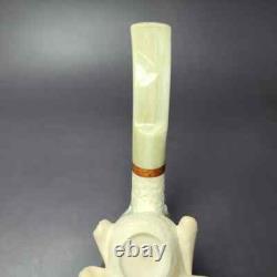 MBSD Meerschaum Deluxe Bull Carved Block Meerschaum Pipe, New