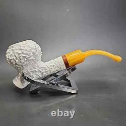 MBSD Meerschaum Deluxe Cavalier-style Block Meerschaum Pipe, Briar-Mortise, New