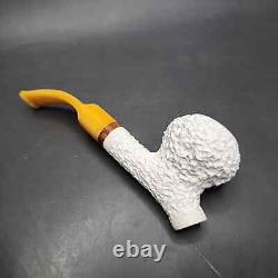 MBSD Meerschaum Deluxe Cavalier-style Block Meerschaum Pipe, Briar-Mortise, New