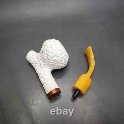 MBSD Meerschaum Deluxe Cavalier-style Block Meerschaum Pipe, Briar-Mortise, New