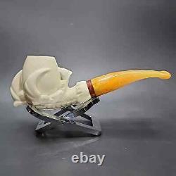 MBSD Meerschaum Deluxe Claw Block Meerschaum Pipe, Briar-Mortise