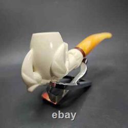 MBSD Meerschaum Deluxe Claw Block Meerschaum Pipe, Briar-Mortise