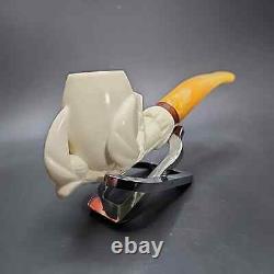 MBSD Meerschaum Deluxe Claw Block Meerschaum Pipe, Briar-Mortise