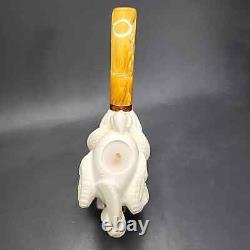 MBSD Meerschaum Deluxe Claw by Kenan Block Meerschaum Pipe, Briar-Mortis