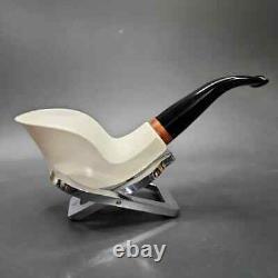 MBSD Meerschaum Deluxe Cobra Block Meerschaum Pipe, Briar-Mortise