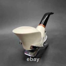 MBSD Meerschaum Deluxe Cobra Block Meerschaum Pipe, Briar-Mortise