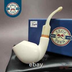 MBSD Meerschaum Deluxe Danish Egg Block Meerschaum Pipe, Briar-Mortise, 9mm