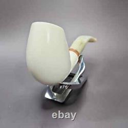 MBSD Meerschaum Deluxe Danish Egg Block Meerschaum Pipe, Briar-Mortise, 9mm