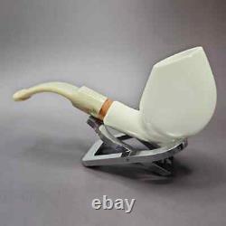 MBSD Meerschaum Deluxe Danish Egg Block Meerschaum Pipe, Briar-Mortise, 9mm