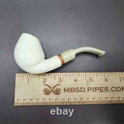 MBSD Meerschaum Deluxe Danish Egg Block Meerschaum Pipe, Briar-Mortise, 9mm