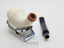 MBSD Meerschaum Deluxe Devil Anse Block Meerschaum Tobacco Pipe, 9mm Filter