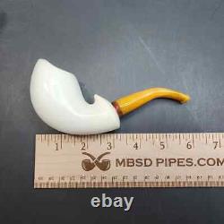 MBSD Meerschaum Deluxe, Freehand Block Meerschaum Tobacco Pipe, 9mm