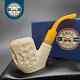 Mbsd Meerschaum Deluxe Freemason Sitter Block Meerschaum Pipe, Briar-mortise