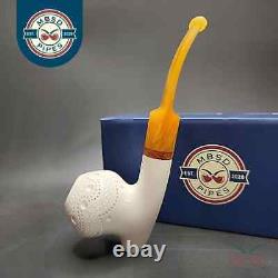 MBSD Meerschaum Deluxe Lattice Cavalier Block Meerschaum Pipe, Briar-Mortise