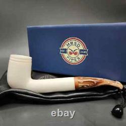 MBSD Meerschaum Deluxe Liverpool Block Meerschaum Pipe, Briar-Mortise