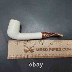 MBSD Meerschaum Deluxe Liverpool Block Meerschaum Pipe, Briar-Mortise