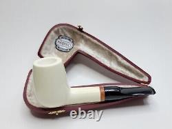 MBSD Meerschaum Deluxe Lovat Block Meerschaum Tobacco Smoking Pipe, 9mm Filter